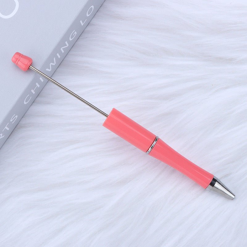 153F. Beadable DIY pink and purple gliter pen - Romo bead